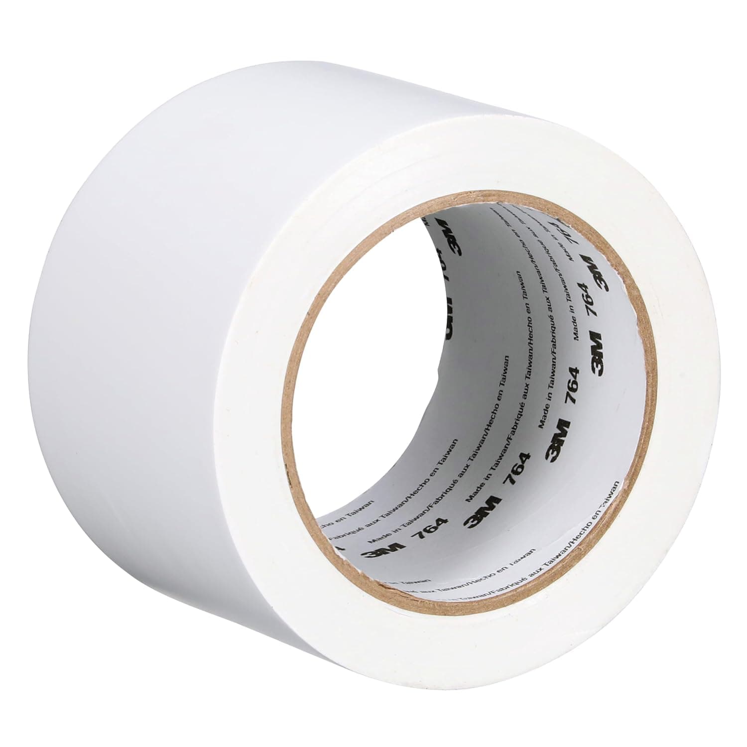 Cinta de vinilo de uso general 3M 764, blanca, 3 pulgadas x 36 yardas, 5 mil, 1 rollo | Cinta para marcar pisos con tráfico ligero, distanciamiento social, codificación por colores, seguridad, agrupación