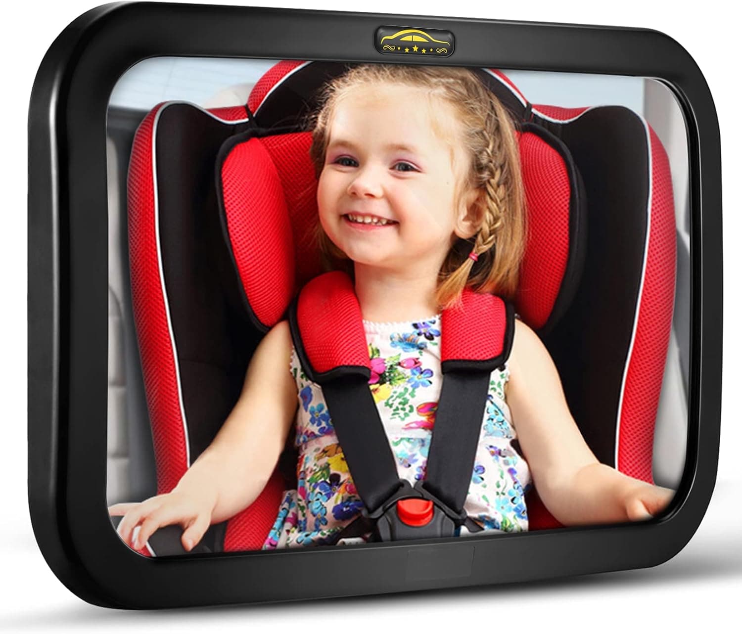 Espejo para coche de bebé, espejo para asiento de coche DARVIQS, monitorización segura del niño en el asiento trasero del coche, acrílico ajustable a prueba de roturas de 360°para el asiento trasero, prueba de choque y certificación de seguridad