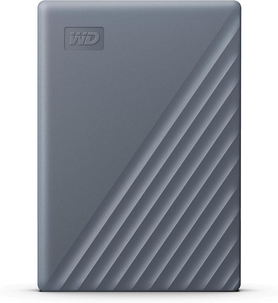 Disco duro portátil WD My Passport de 2 TB, funciona con USB-C y USB-A, PC con Windows, Mac, Chromebook, consolas de juegos y dispositivos móviles, software de copia de seguridad y protección con contraseña - WDBWML0020BGY-WESN
