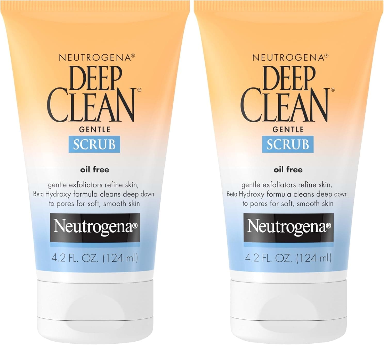 Neutrogena Deep Clean Gentle Daily Facial Scrub, Oil-Free Cleanser, 4.2 Fl Oz (Pack of 2)