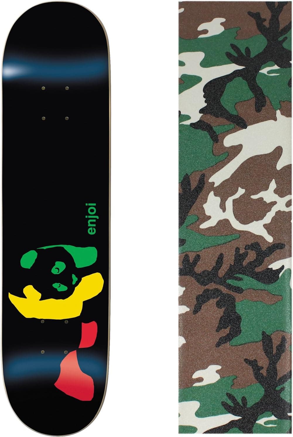Enjoi - Tabla de skate Rasta Panda con cinta de agarre