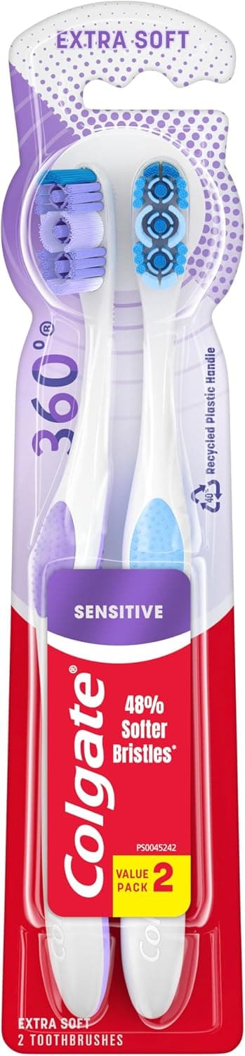 Colgate Esmalte Salud Sensible Cepillo de Dientes, Extra Suave, 2 unidades