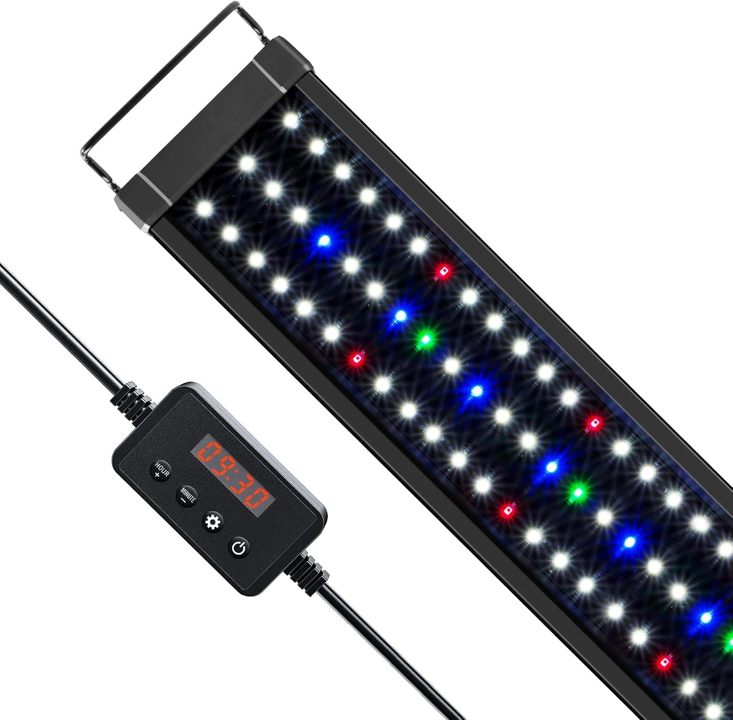 NICREW ClassicLED Plus Luz LED para acuario con temporizador, 32 vatios, para luz de pecera de 48 a 54 pulgadas, ciclo de luz diurna y luz de luna