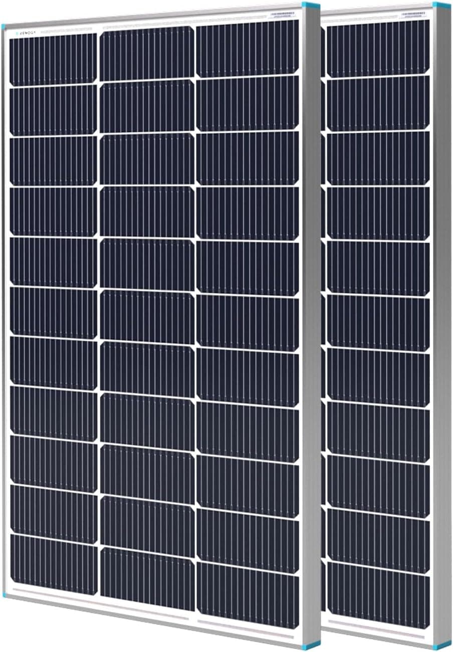 Paneles solares Renogy 100W 2PCS, Panel solar tipo N 25% de alta eficiencia 16BB | Panel solar de 200 vatios para sistemas de batería de 12 V, módulo fotovoltaico IP67 para RV Marine Rooftop Farm Trailer Cabin Home fuera de la red