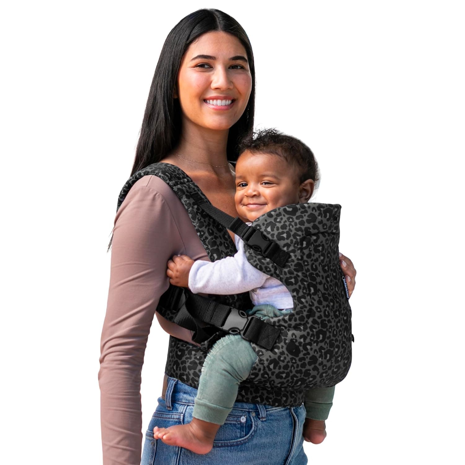 Infantino Flip 4-in-1 Baby Carrier Convertible Ergonomic, Black Leopard
