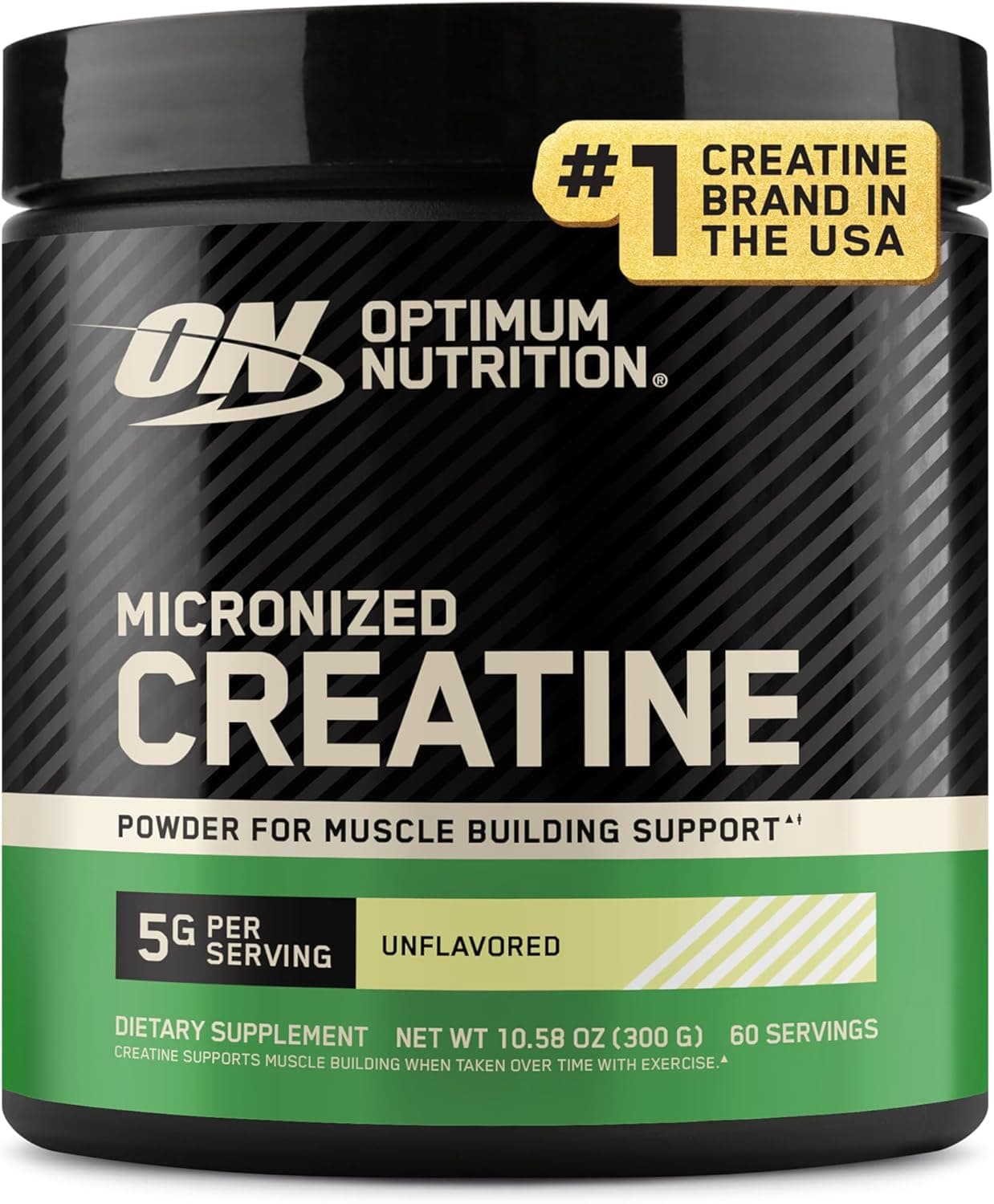 Optimum Nutrition Monohidrato de creatina en polvo, sin sabor, 10 oz