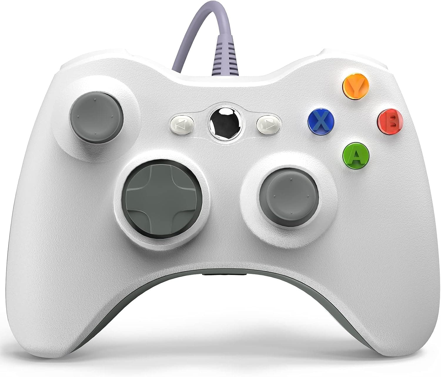 YAEYE Controlador con cable para PC, controlador de juego para Xbox 360 con Turbo de doble vibración compatible con Xbox 360/360 Slim y PC Windows 7,8,10,11 (blanco)...