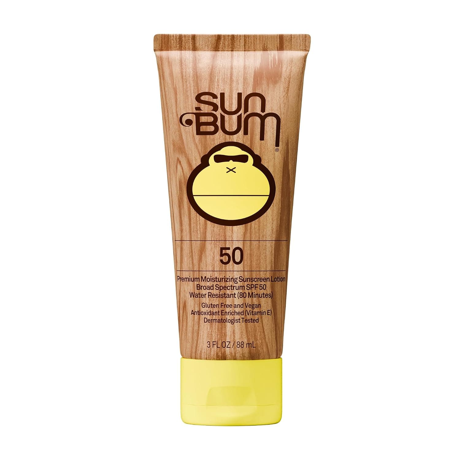 Loción corporal con protección solar Sun Bum Original SPF 50 - Tamaño de viaje, 3 oz | Protector solar hidratante de amplio espectro con vitamina E, que cumple con la Ley Hawaii 104 (fabricado sin octinoxato ni oxibenzona)