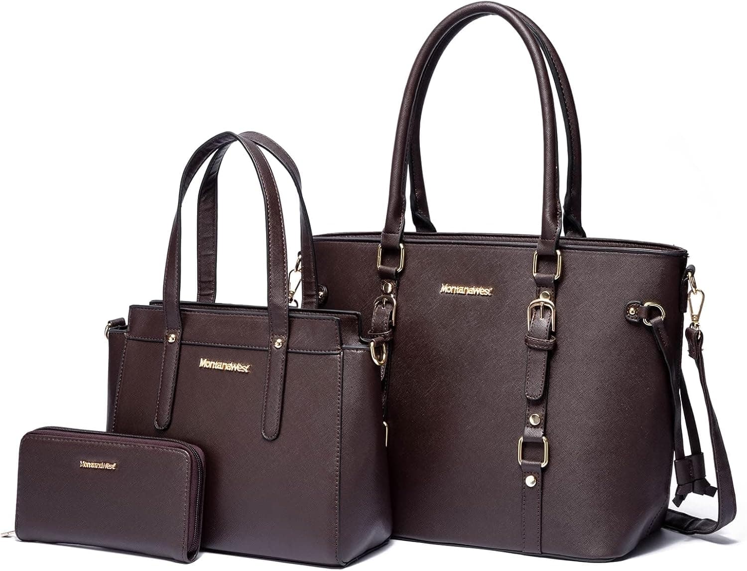 Montana West - Juego de 3 bolsos para mujer, bolso de mano y cartera, bolso de hombro