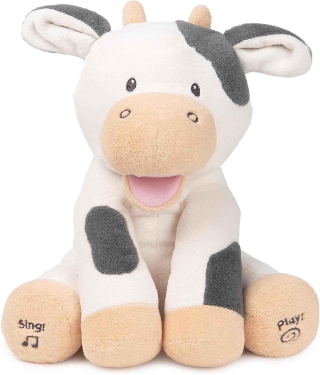 GUND Baby Buttermilk Cow Juguete musical interactivo animado para bebé de 12 pulgadas