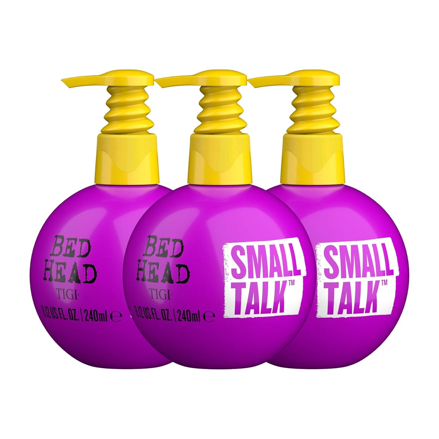 TIGI Bed Head Small Talk Hair Thickening Cream 3-Pack, 8.12 Oz Ea | 3-in-1 Volumizing Cream for Fine, Thin Hair with Pro-Vitamin B5 and Heat Protection, Anti-Frizz + Anti-Static