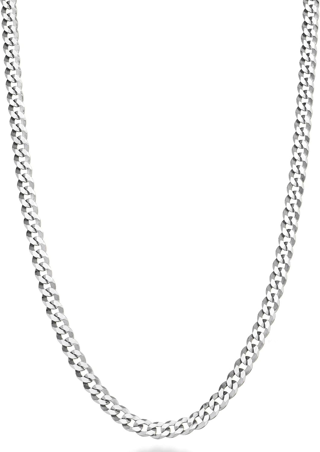 Miabella Cadena de eslabones cubanos de plata de ley 925 italiana para hombres y mujeres de 3,5 mm