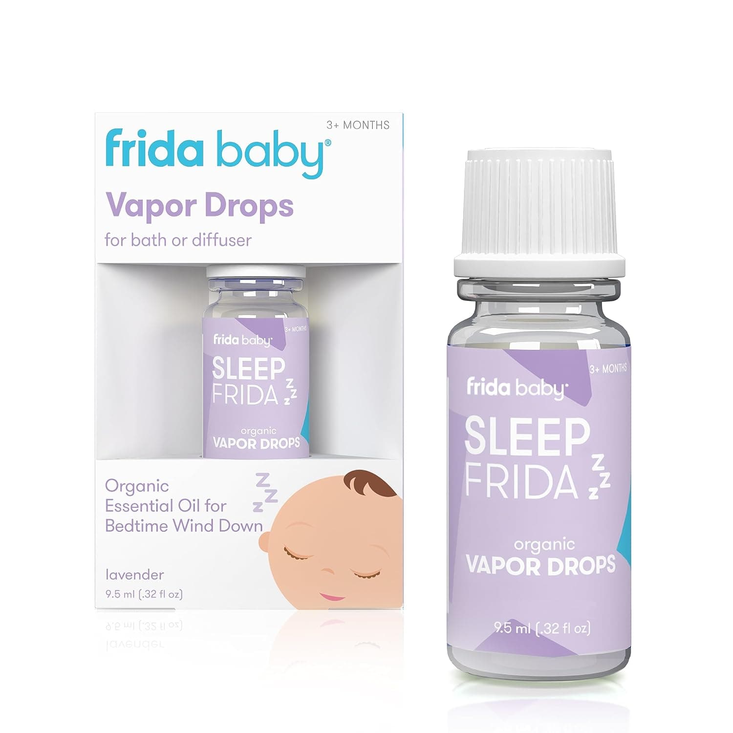 Frida Baby Natural Sleep Vapor Bath Drops, Lavender Essential Oil, Relaxing | Relaxing & Calming Aromatherapy Essential Oil Bath Drops for Better, Restful Sleep