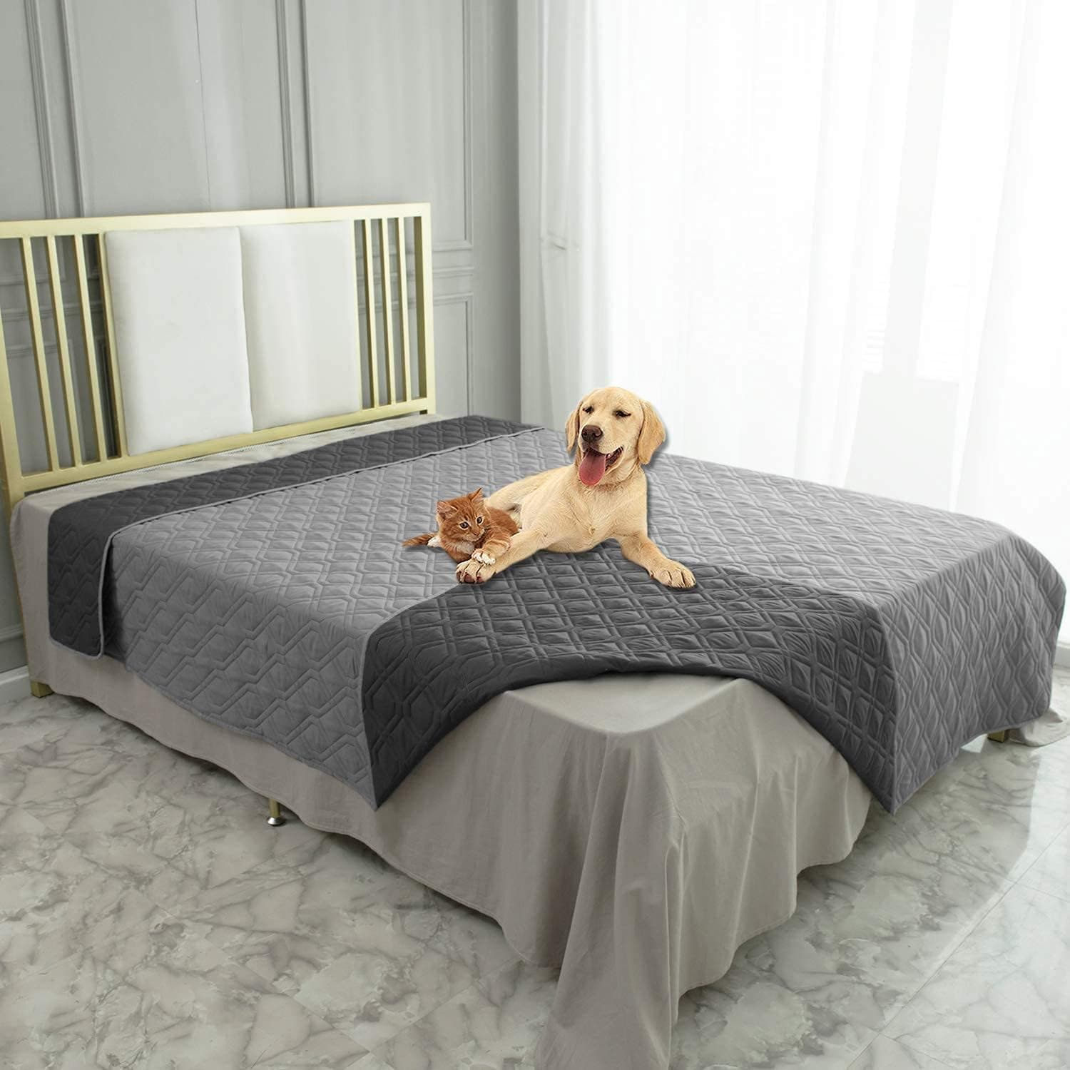 Ameritex - Funda impermeable para cama de perro, manta para mascotas, muebles, cama, sofá, reversible