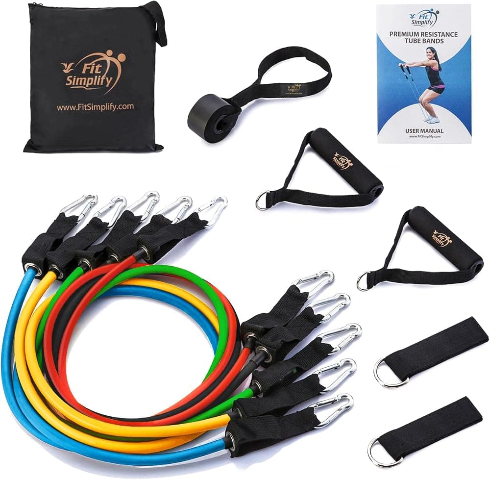Juego de 12 bandas de tubo de resistencia Fit Simplify con folleto de instrucciones