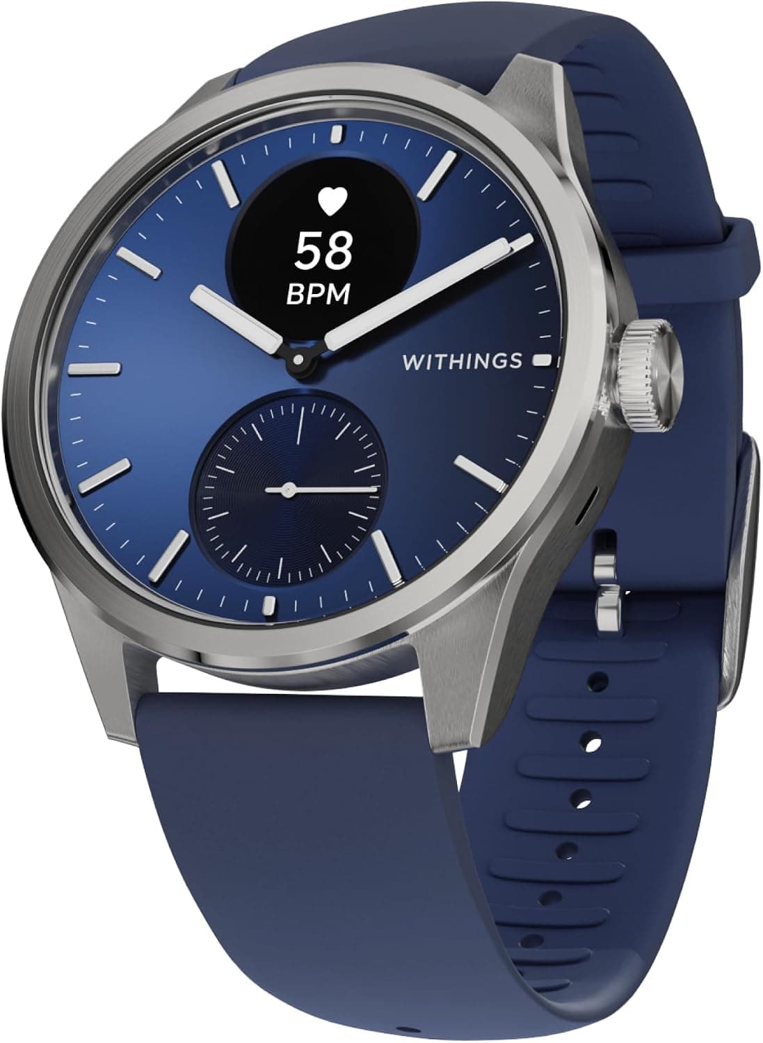 WITHINGS ScanWatch 2 - Reloj inteligente híbrido, monitoreo de frecuencia cardíaca, rastreador de actividad física, rastreador de ciclo, monitoreo del sueño, rastreador GPS, duración de la batería de 30 días, compatible con Android y Apple, HSA/FSA