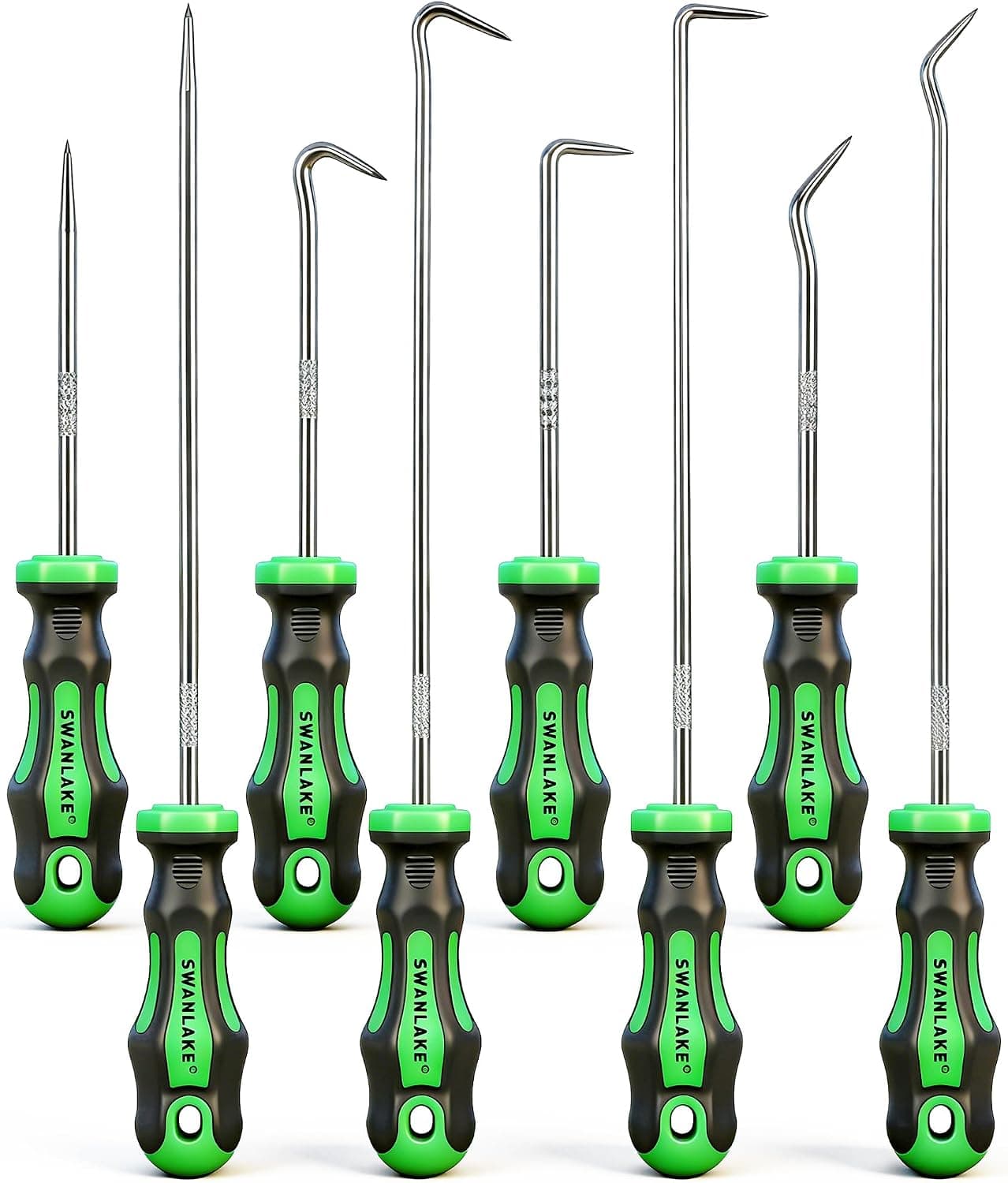 Juego de mini ganchos y púas de 8 piezas, 4 piezas de 8,6 '' y 4 piezas de 5,7 '' Juego de herramientas de púas automotrices de precisión para sello de aceite de automóvil, kit de recolección mecánica, herramientas extractoras
