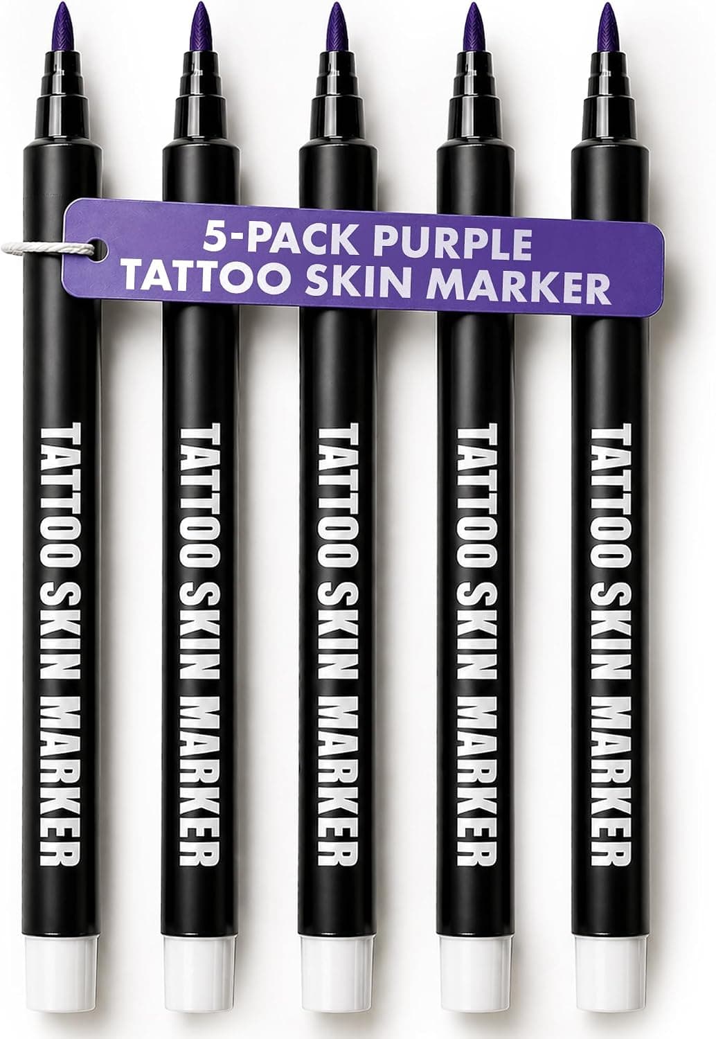 Element Tattoo Supply Tattoo Skin Markers For Freehand Stencil Drawing Bold Tip Purple 5-Pack