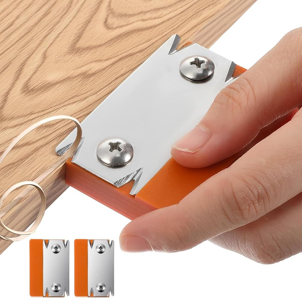 Xindojuz Recortadora de bandas de borde y 1 cuchilla de repuesto, mini máquina cortadora de bandas de borde para herramientas de carpintería, cepilladora de esquinas de bordes manuales para desbarbar, biselar y recortar