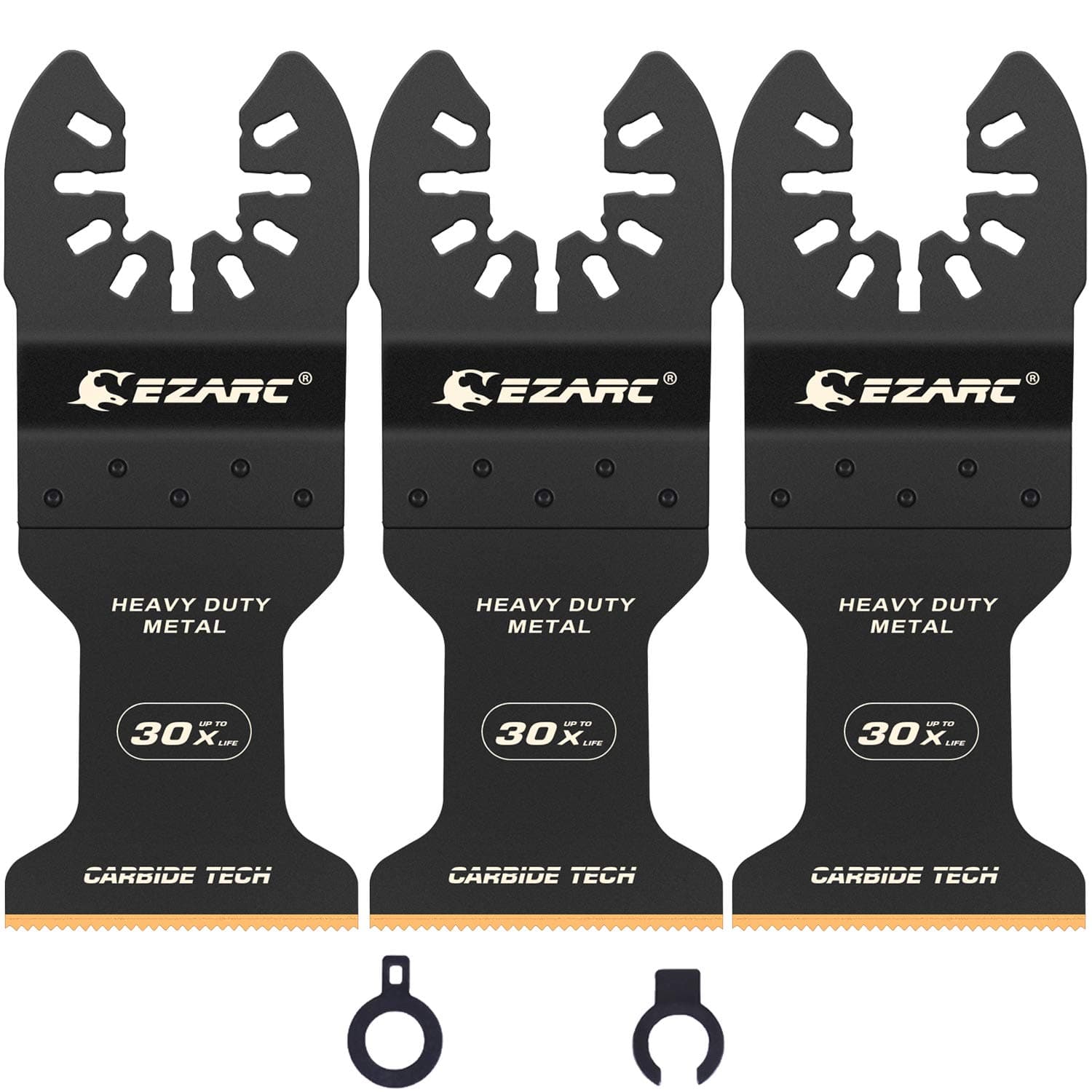 EZARC Hojas de sierra oscilantes de carburo, hojas multiherramienta de liberación rápida para material duro, metal endurecido, clavos, pernos y tornillos, paquete de 3
