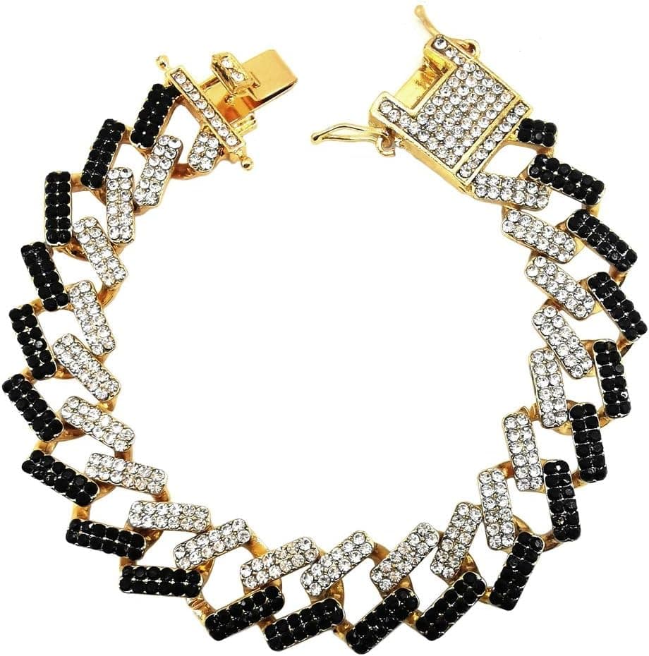 HH BLING EMPIRE Cadena de eslabones cubanos con diamantes helados para hombres y mujeres, collares cubanos de Miami de oro plateado, Hip Hop de 40,6 a 30.0 in