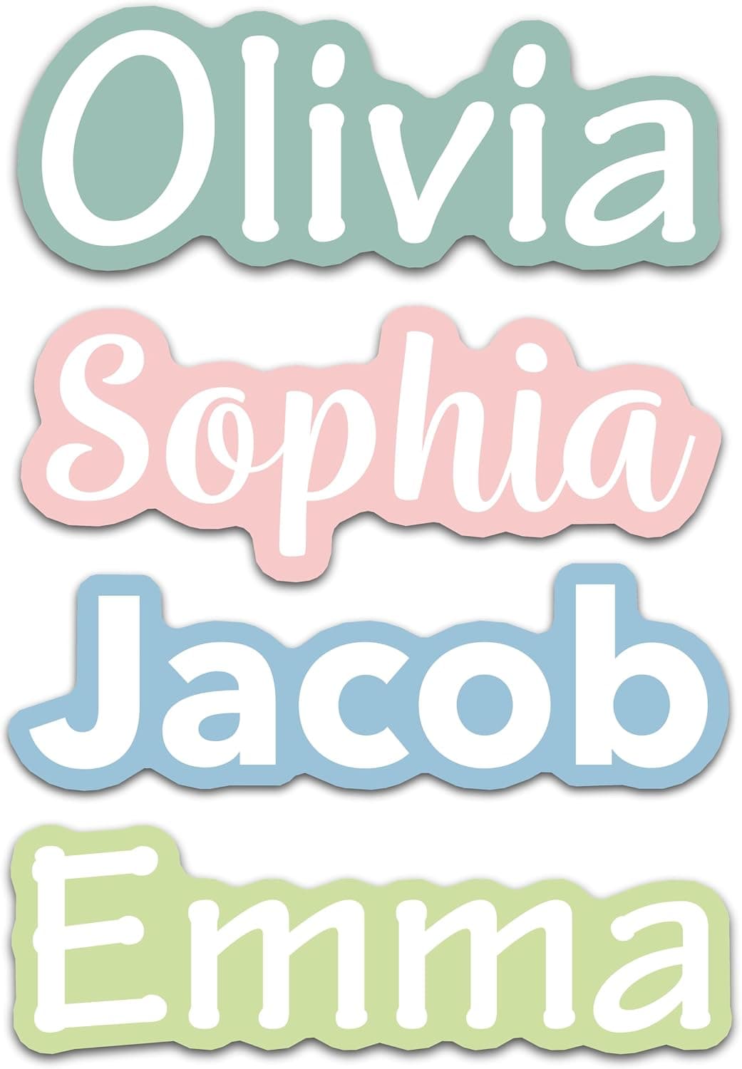 Pegatinas personalizadas con nombre para botellas de agua – Etiquetas personalizadas de vinilo impermeables con nombre para tazas, vasos, cascos, portátiles, servidores, coches y guardería (6 pegatinas)