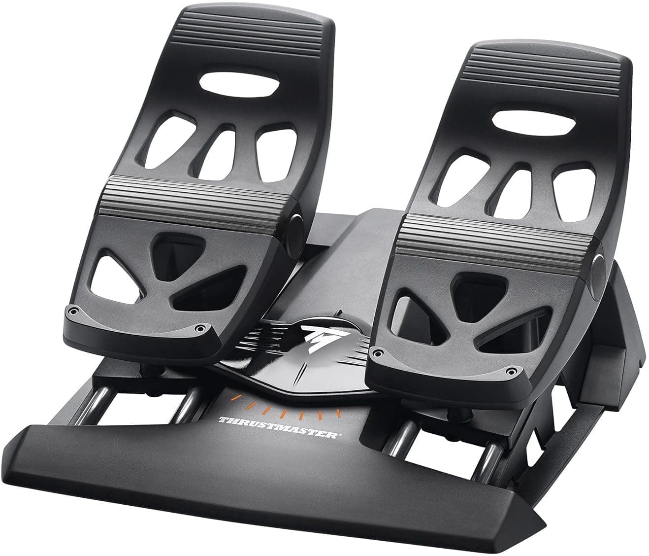 Pedales Thrustmaster TFRP Precision Flight Sim Rudder - PS5, XBOX y PC | eje autocentrante, recorrido largo, rieles de aluminio, ruptura diferencial, para todo tipo de vuelo, resistencia ajustable