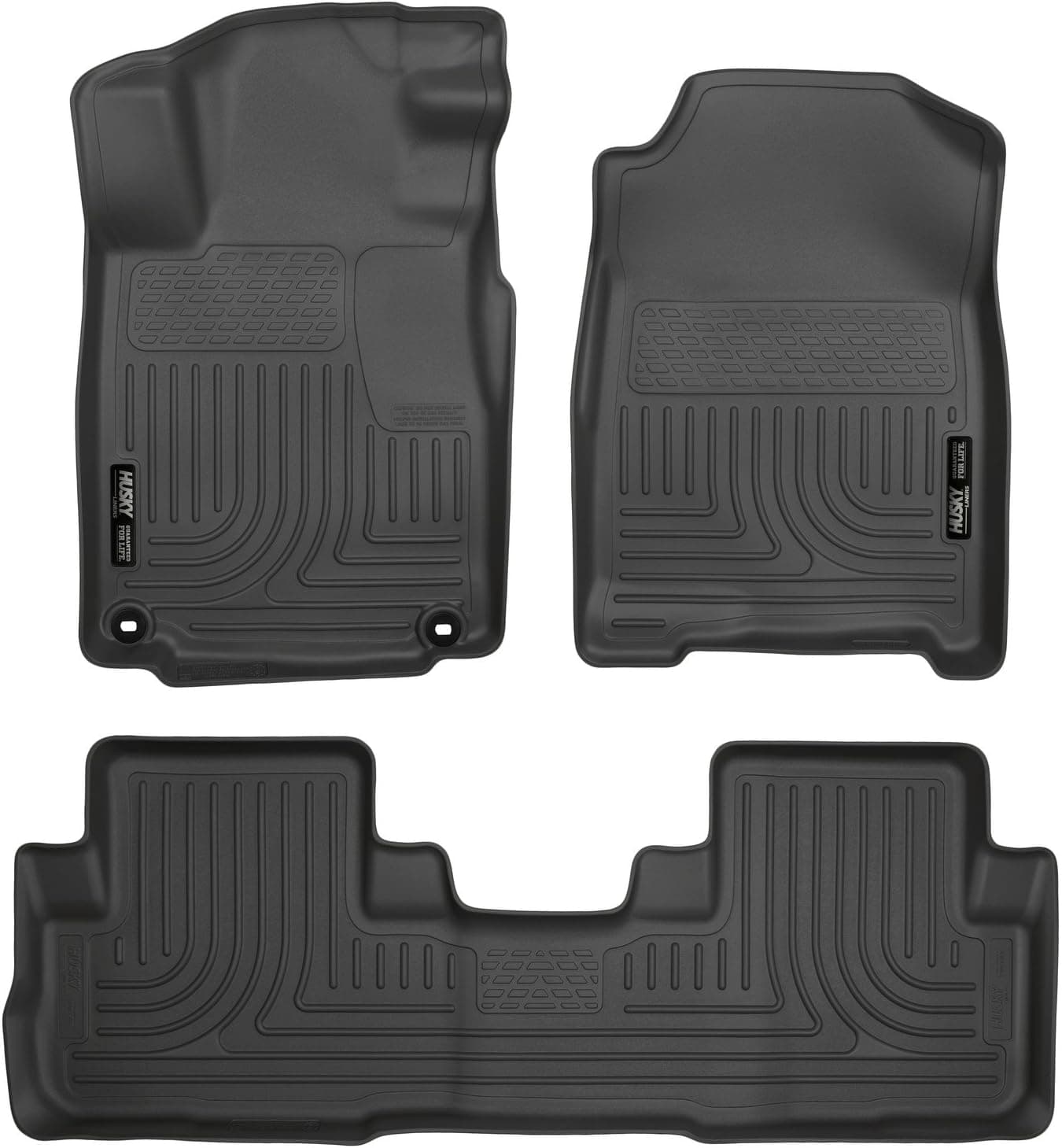 Husky Liners Weatherbeater Floor Mats | Fits 2015-2016 Honda CR-V | Front & 2nd Row, 3-pc Black - 98471