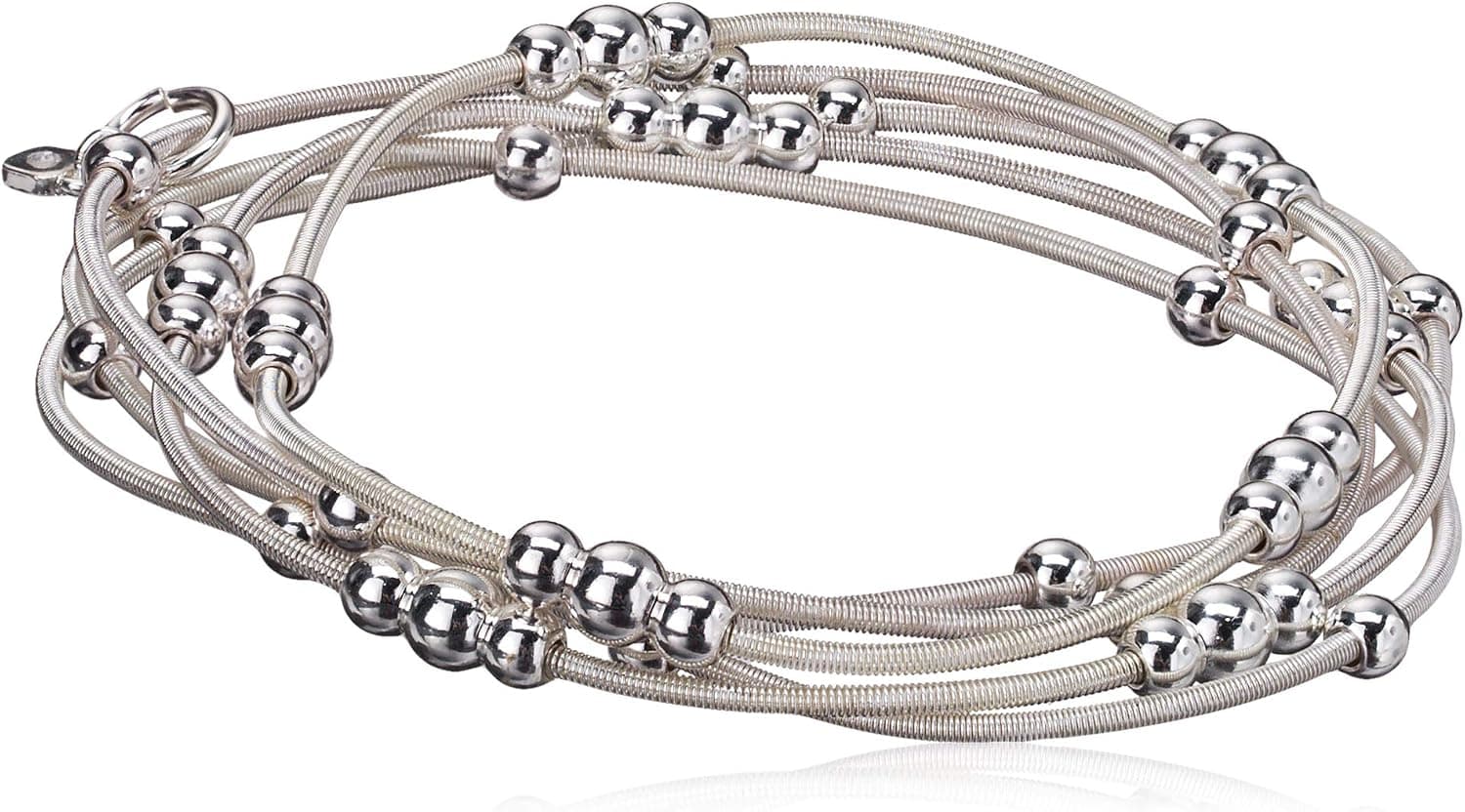 Nine West Pulseras elásticas de varias hileras para mujer — Nine West Pulseras elásticas de varias hileras para mujer, accesorios de joyería de moda en capas para uso diario, brazaletes apilables para estilo informal, de oficina y de noche