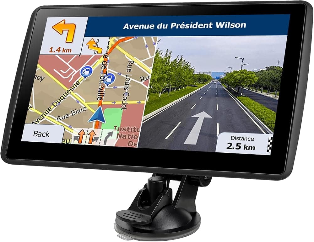 Navegador GPS de 7 pulgadas para vehículos recreativos, camiones, vehículos recreativos, mapas de América del Norte 2026, actualizaciones gratuitas de por vida, sistema de navegación con pantalla táctil, advertencia de velocidad y luz roja, guía de voz paso a paso, para todos los automóviles