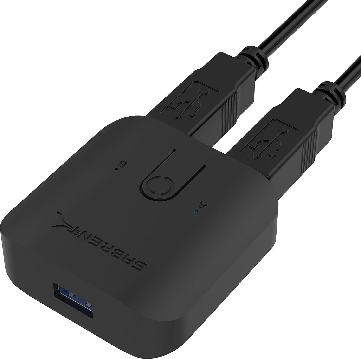 SABRENT Conmutador compartido USB 3.0 para varias computadoras, LED (USB-SW30) | Comparta periféricos USB entre computadoras; Indicadores LED de dispositivos; negro