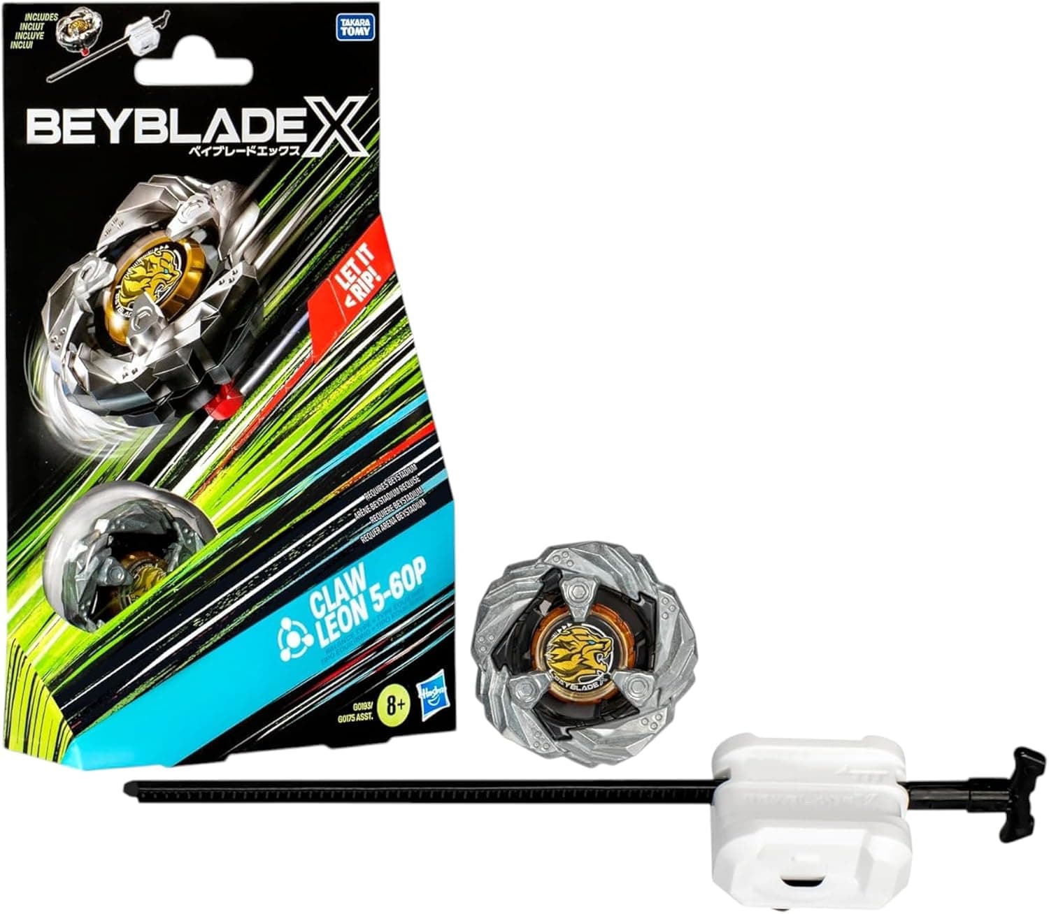 Paquete de inicio Beyblade X Claw Leon 5-60P con peonza giratoria a la derecha tipo equilibrio y lanzador; Juguetes de batalla para niños y niñas de 8 años