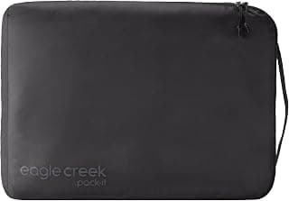 Cubo aislante Eagle Creek Pack-It, grande, negro | Cubo para empacar ropa para maximizar el espacio del equipaje, apertura con cremallera en ángulo, asa superior conveniente, resistente al agua