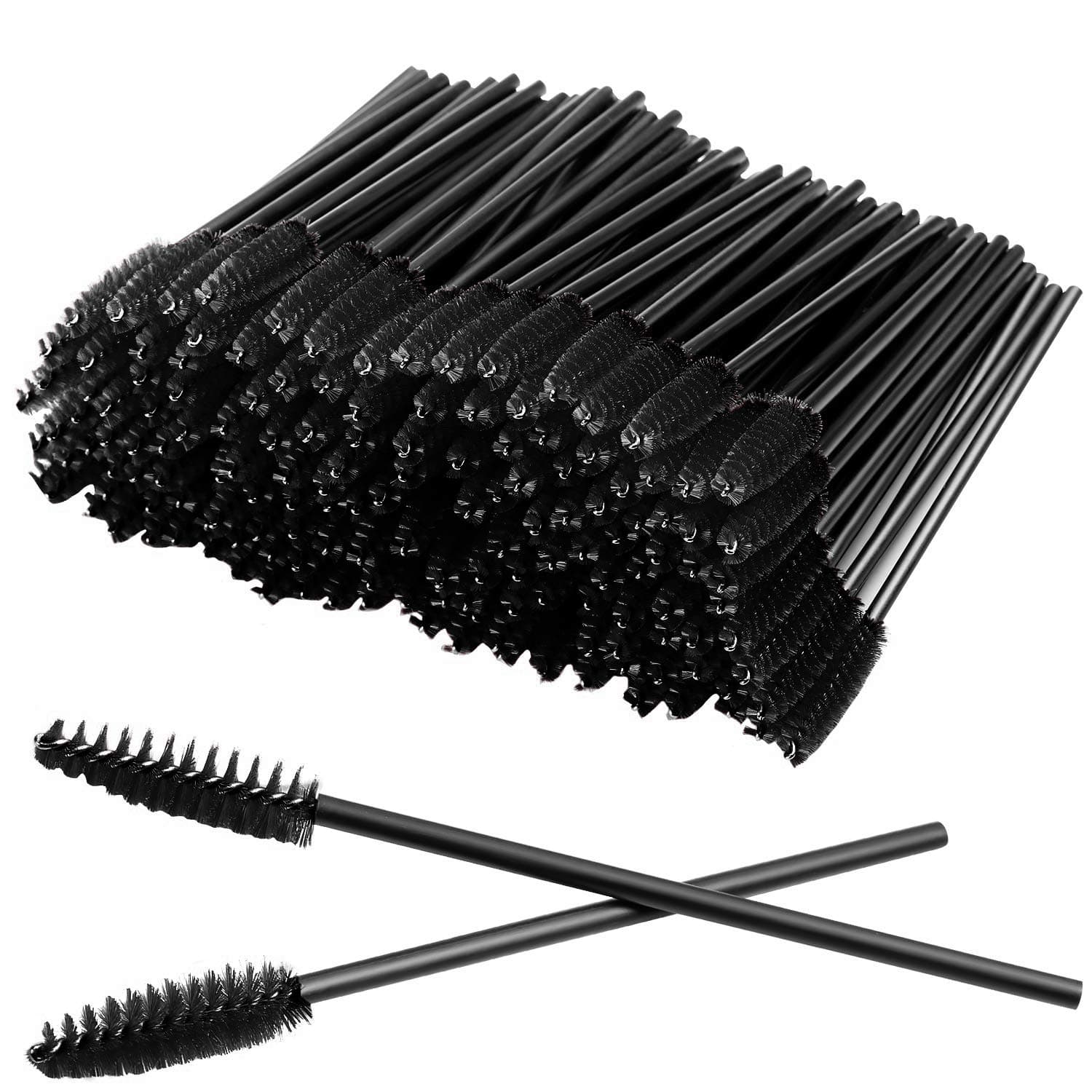 100 cepillos desechables para pestañas y maquillaje (negro)