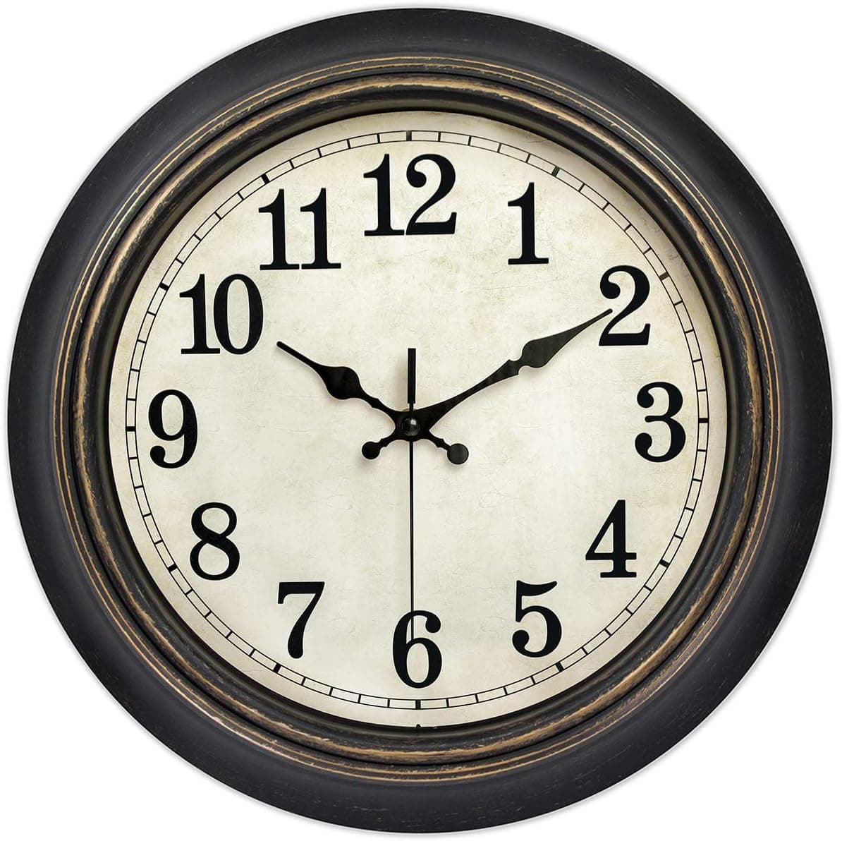 45MinST Reloj de pared retro de 14 pulgadas, movimiento silencioso que funciona con pilas, decoración del hogar/pared, fácil de leer, decorar dormitorio/sala de estar/oficina con árabe/romano (árabe)