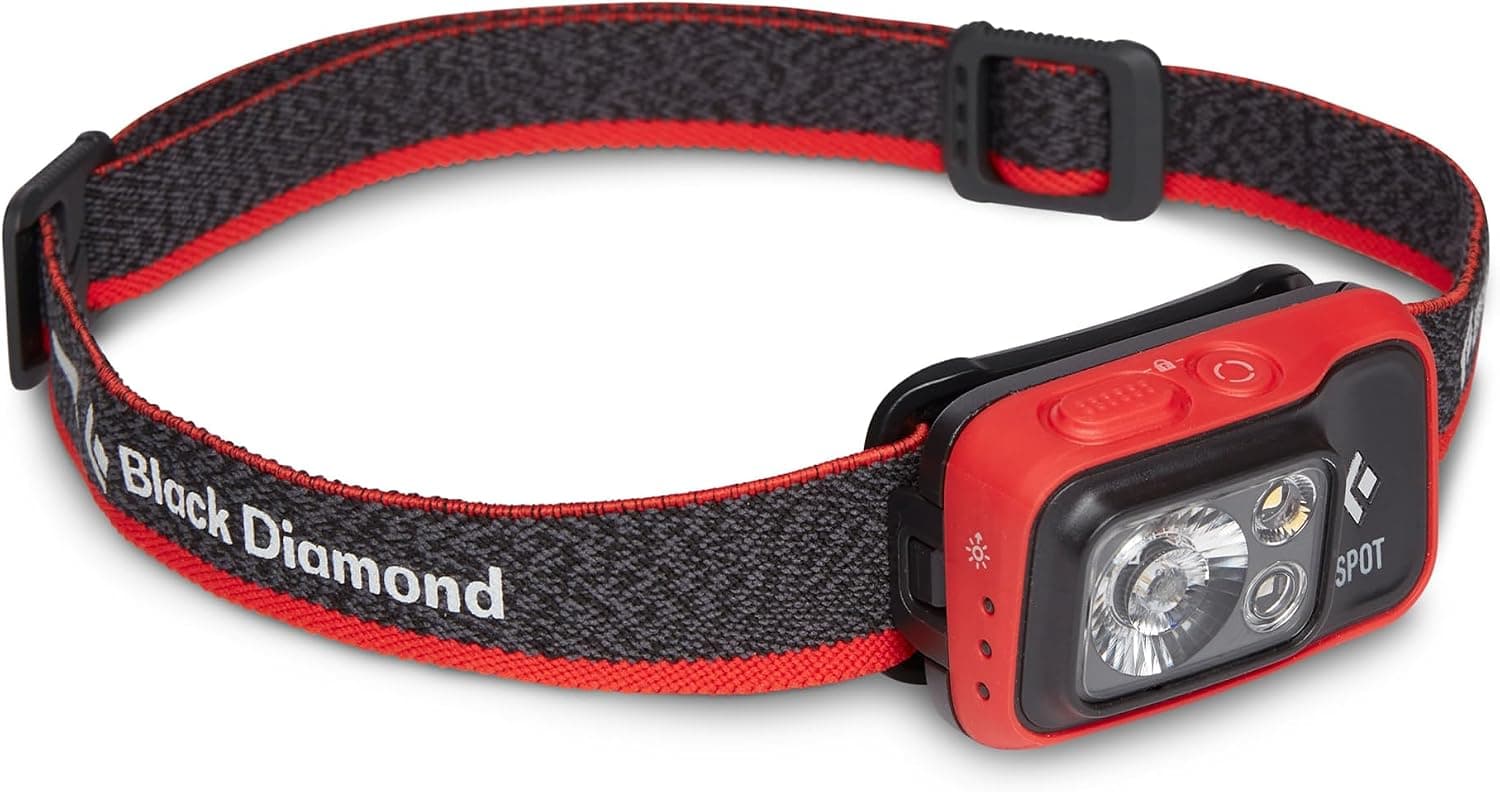 Linterna frontal BLACK DIAMOND Spot 400, alimentación AAA, regulable, brillante, BD Octane | 400 lúmenes, visión nocturna en rojo, memoria de brillo, PowerTap, medidor de batería que rastrea el tiempo de ejecución, compatibilidad con combustible dual