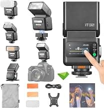 Godox IT32 TTL Flash+X5S para cámaras Sony, Speedlight con pantalla táctil, 2.4G inalámbrico, HSS, GN18, tiempo de reciclaje 1.5s, lámpara de modelado LED, interfaz magnética, flash de cámara encendido/apagado para Sony a7iii, a7R5, a7MIV