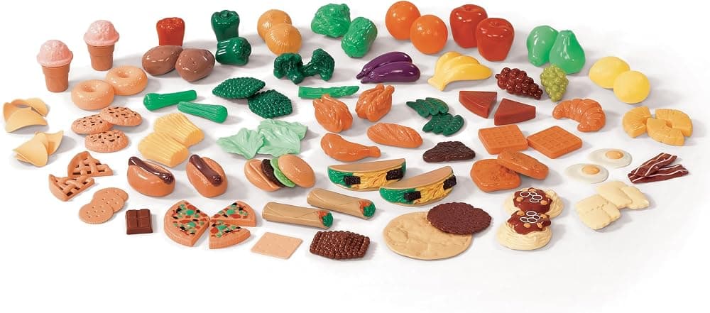 Step2 Surtido de alimentos de juguete de 101 piezas, juego de cocina imaginario, verduras, frutas, postres, para niños de 2 a 6 años