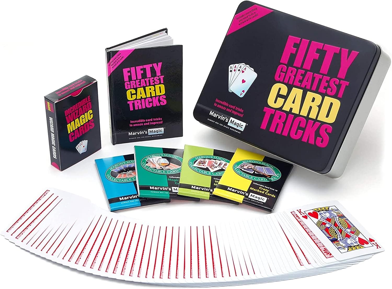 Marvin's Magic Fifty Greatest Card Tricks Set - Kids & Adults Age 8+