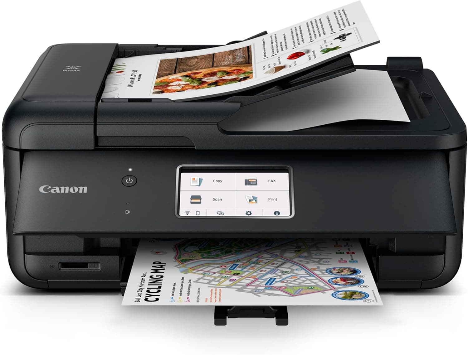 Canon PIXMA TR8620a - Impresora todo en uno Oficina en casa|Copiadora|Escáner|Fax|Alimentador automático de documentos | Foto, Documento | Airprint (R), Android, Negro, Funciona con Alexa