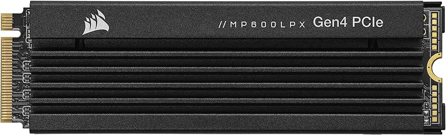 Corsair MP600 PRO LPX 2TB M.2 NVMe PCIe x4 Gen4 SSD - Optimizado para PS5 (Velocidades de lectura secuencial de hasta 7100 MB/s y escritura secuencial de 5800 MB/s, interfaz de alta velocidad, factor de forma compacto) Negro