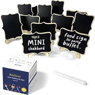 12 mini carteles de pizarra con soporte, etiquetas de comida para fiesta buffet, etiqueta de comida/tarjeta de nombre para mesa de boda, etiqueta de nombre, etiquetas de bebida, taco/barra de caramelo/venta de pasteles, letrero de comida, suministros de catering exhibición de buffet