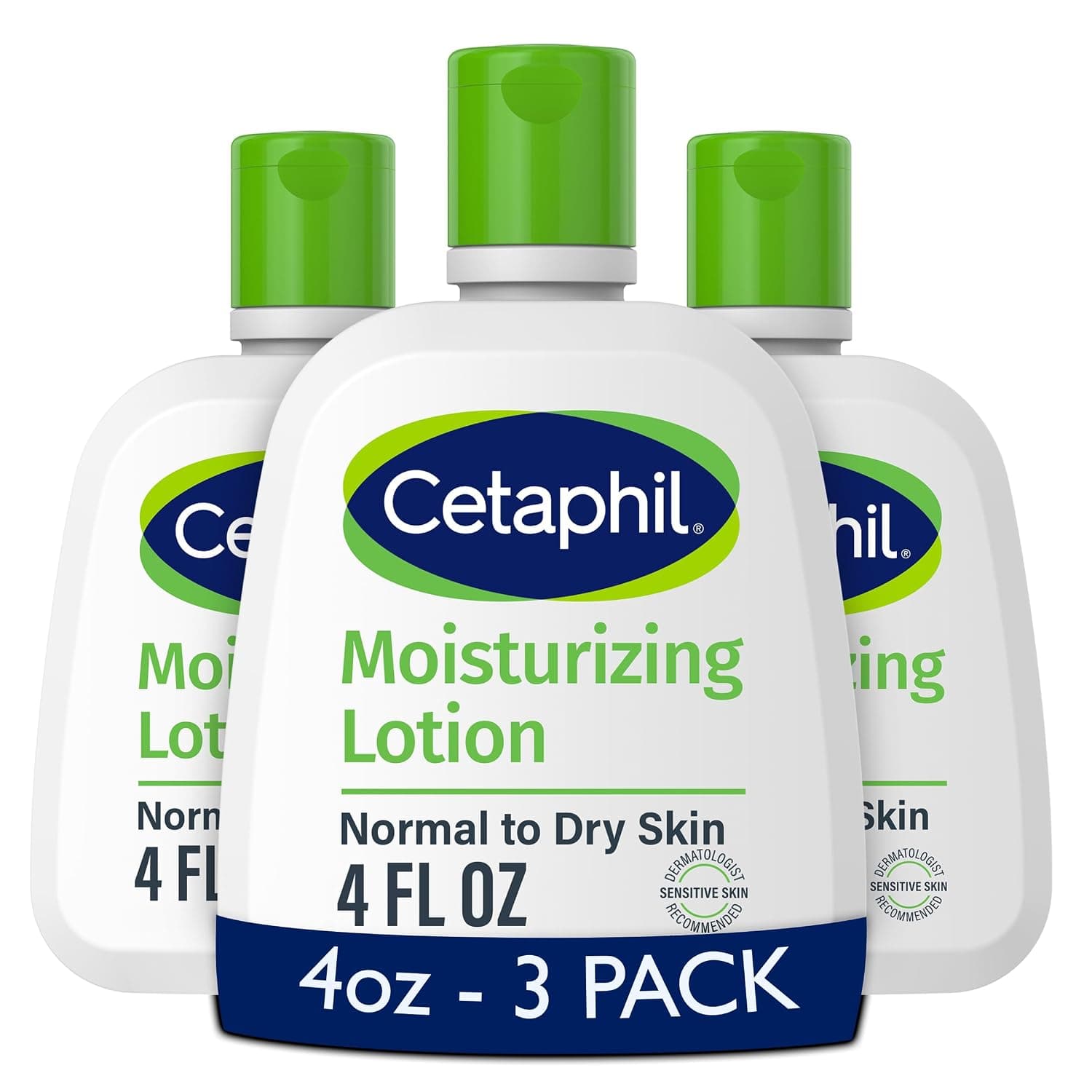 Cetaphil Moisturizing Face & Body Lotion, Sensitive Skin, 4oz, 3ct | Fragrance-Free, Hypoallergenic, Non-Comedogenic, Gentle For Sensitive And Acne-Prone Skin, Hydrates Face And Body, 3-Pack