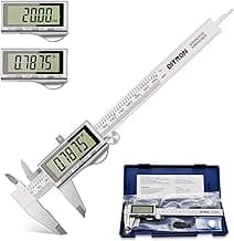 Calibrador digital, herramienta de medición de calibradores Vernier, calibradores digitales electrónicos de acero inoxidable con pantalla LCD grande, 6 pulgadas/150 mm, apagado automático, conversión pulgadas/mm