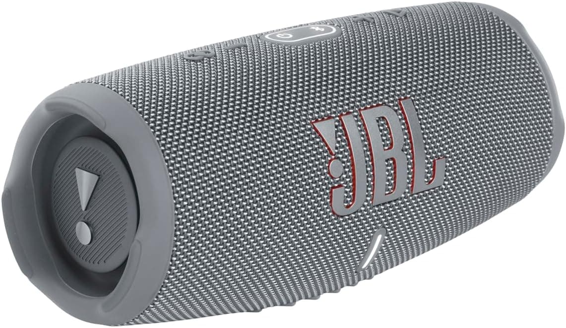 JBL Charge 5 - Altavoz portátil resistente al agua - Gris | Atrevido sonido JBL Original Pro, 20 horas de reproducción, IP67 a prueba de agua y polvo, transmisión inalámbrica por Bluetooth