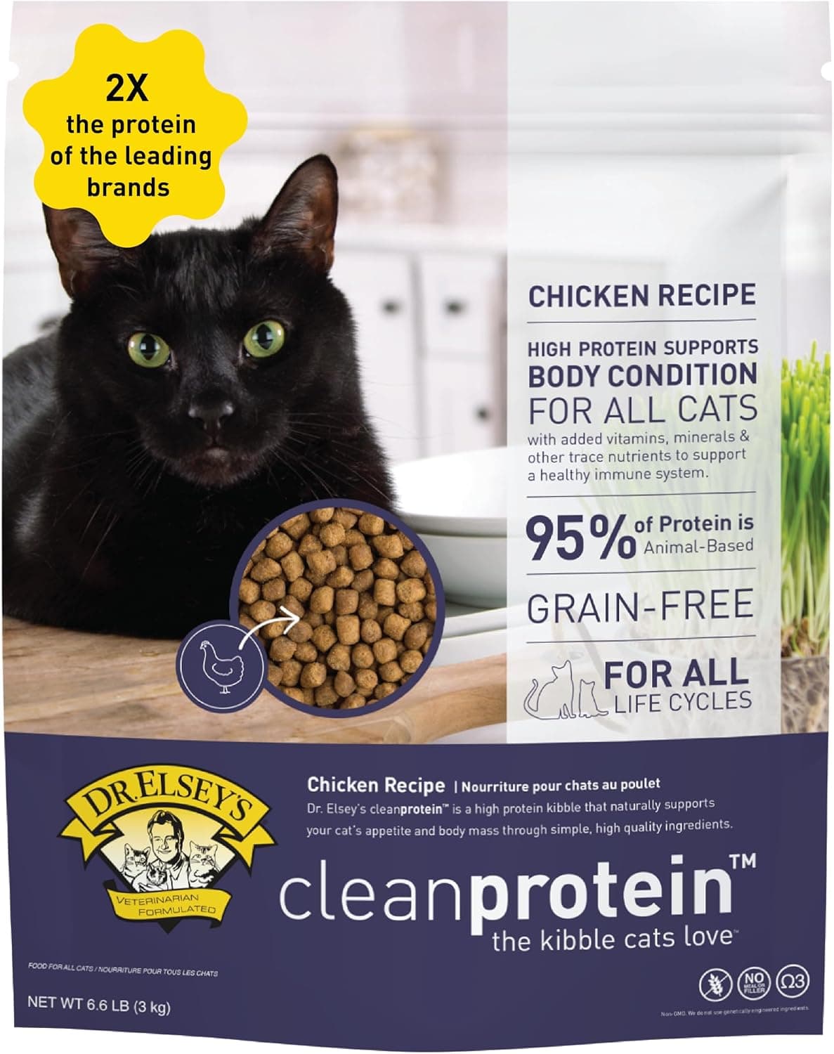 Bolsa Dr. Elsey's cleanprotein Chicken Cat Kibble 2 lb.