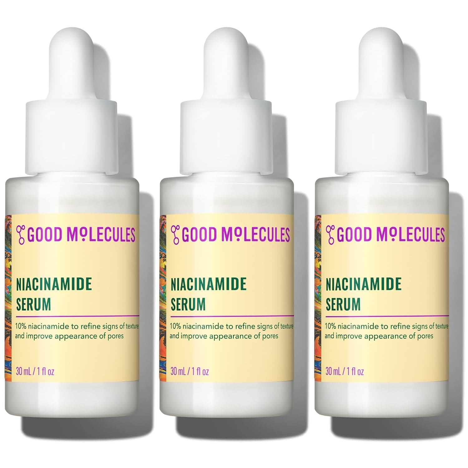 Good Molecules Niacinamide Serum Pack 3 – 30 ml Each (Total 90 ml) | 10% Niacinamide Serum to Target Blemishes, Uneven Skin Tone & Enlarged Pores