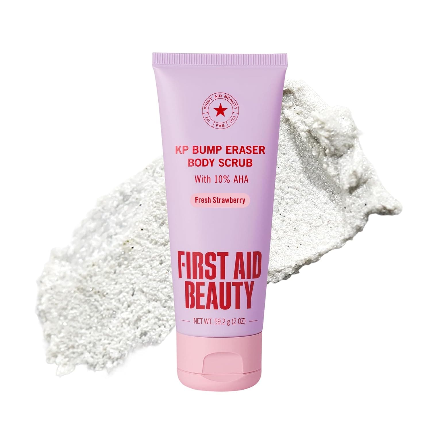 First Aid Beauty KP Bump Eraser Body Scrub with 10% AHA - Dermatologist-Tested Keratosis Pilaris Exfoliator - Support for Rough Bumps, Uneven Skin Texture & Strawberry Skin - Sensitive Skin