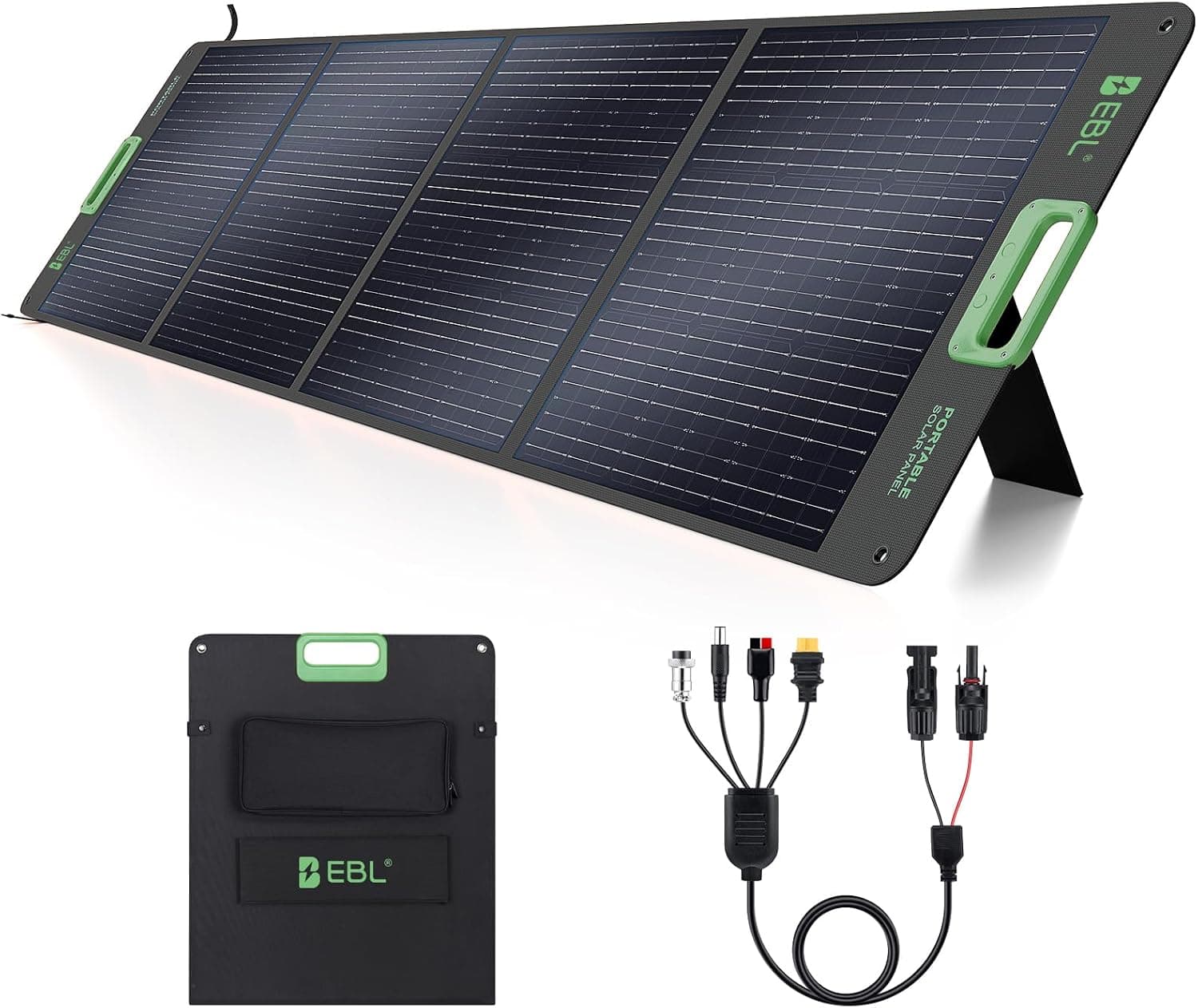 Panel solar portátil EBL de 200 W, panel de energía solar de alta eficiencia para el hogar | Panel de energía solar para vehículos recreativos, campamentos, aplicaciones marinas y fuera de la red, solución de carga solar resistente a la intemperie