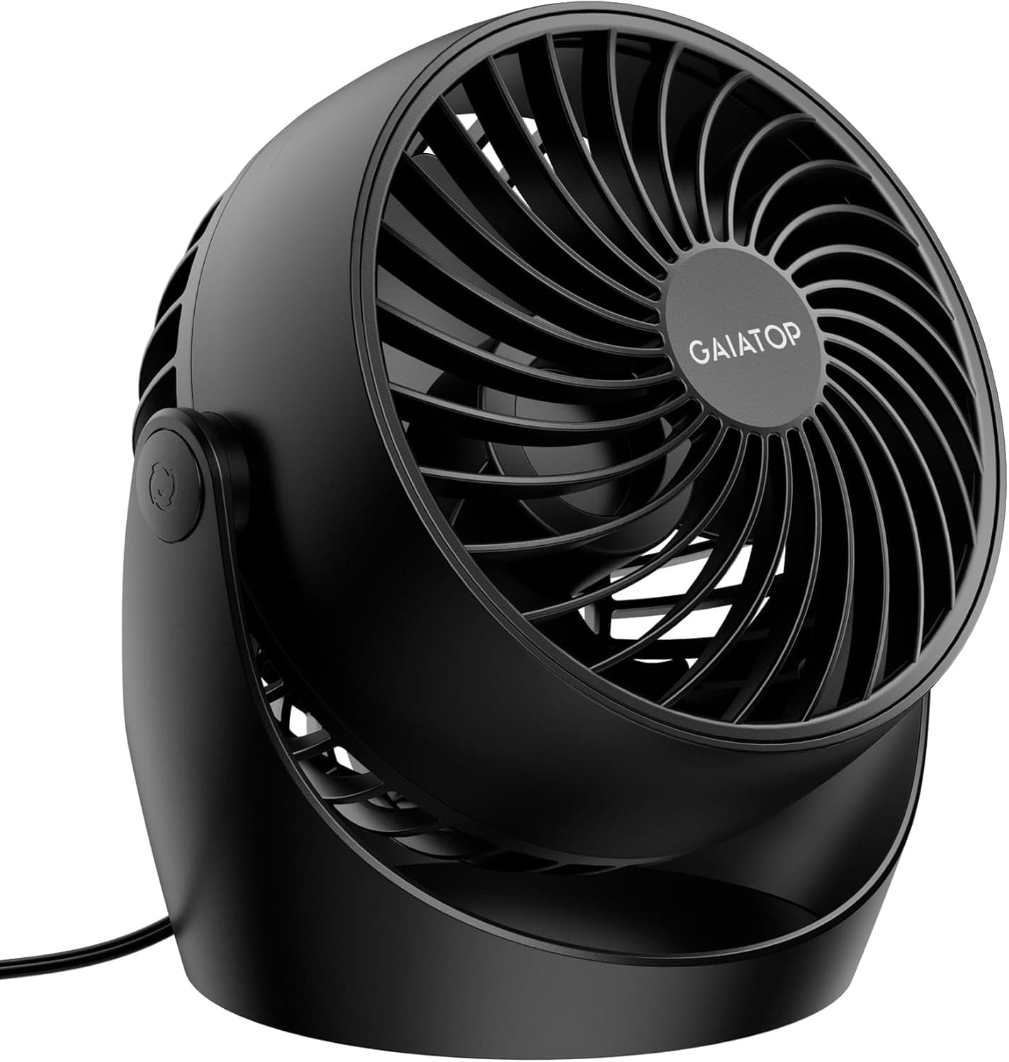 Ventilador de escritorio Gaiatop, ventilador circulador de aire de escritorio eléctrico portátil de 5 pulgadas | Potente con 3 velocidades, inclinación ajustable de 360°, diseño compacto para enfriar la habitación del hogar, dormitorio, baño, cocina y oficina